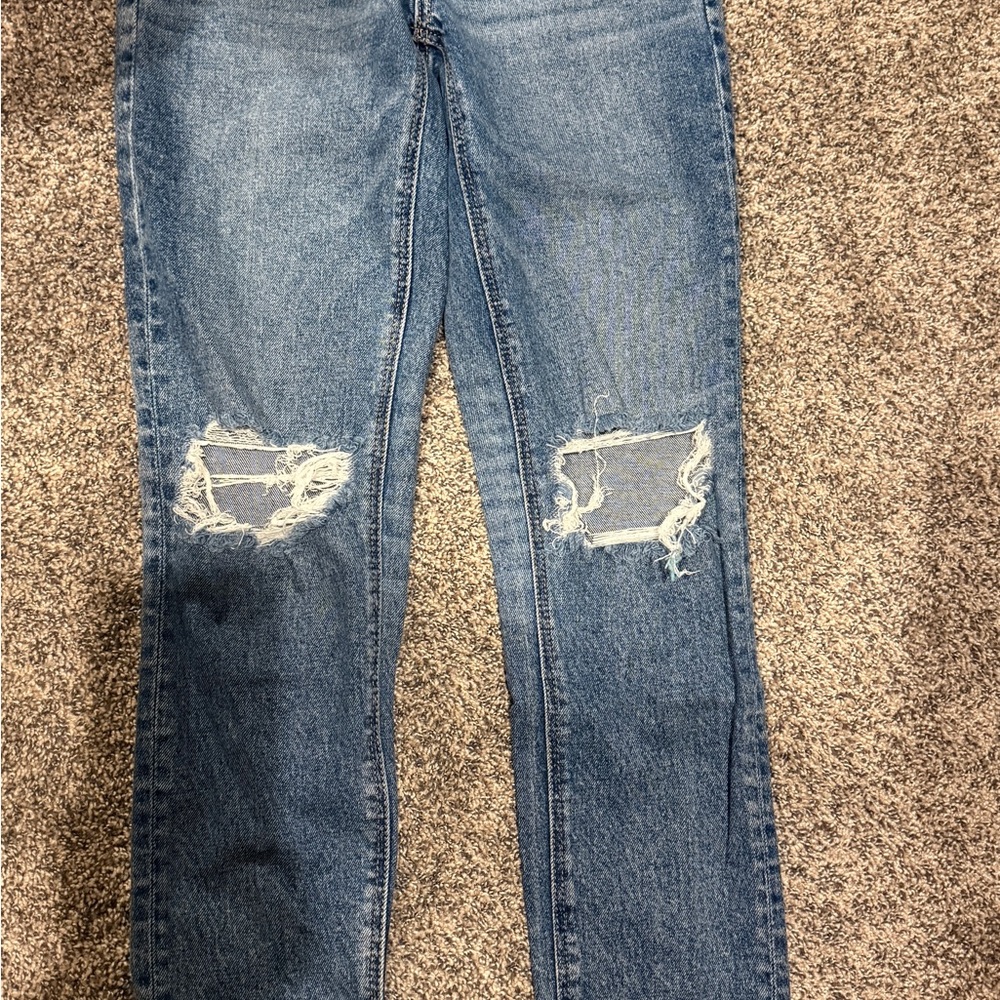 American Eagle Outfitters Ripped Blue Skinny Jeans